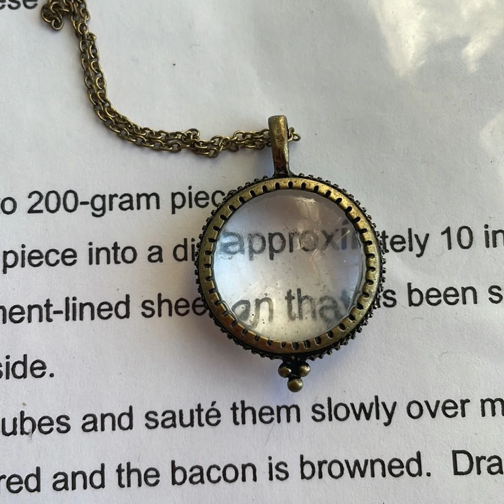 COPY - Magnifying Glass Pendant Necklace, Lucky Brand, Antique - Picture 8 of 16